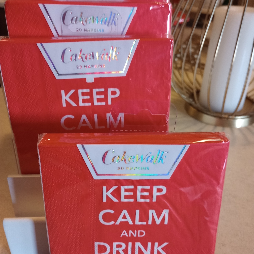 Beverage Napkins. CakeWalk. Red & White | 20 Count Pack